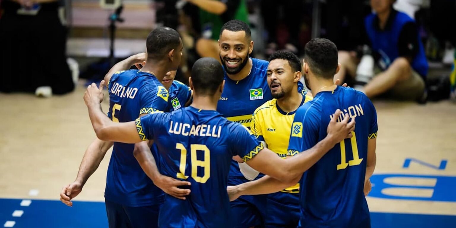 brasil 3 x 1 turquia com lucarelli liga das nacoes volei 2025