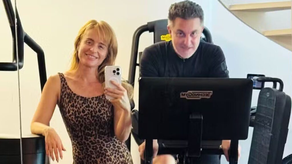 Angélica e Luciano Huck treinam juntos na academia de casa: 'E também teve com ele'