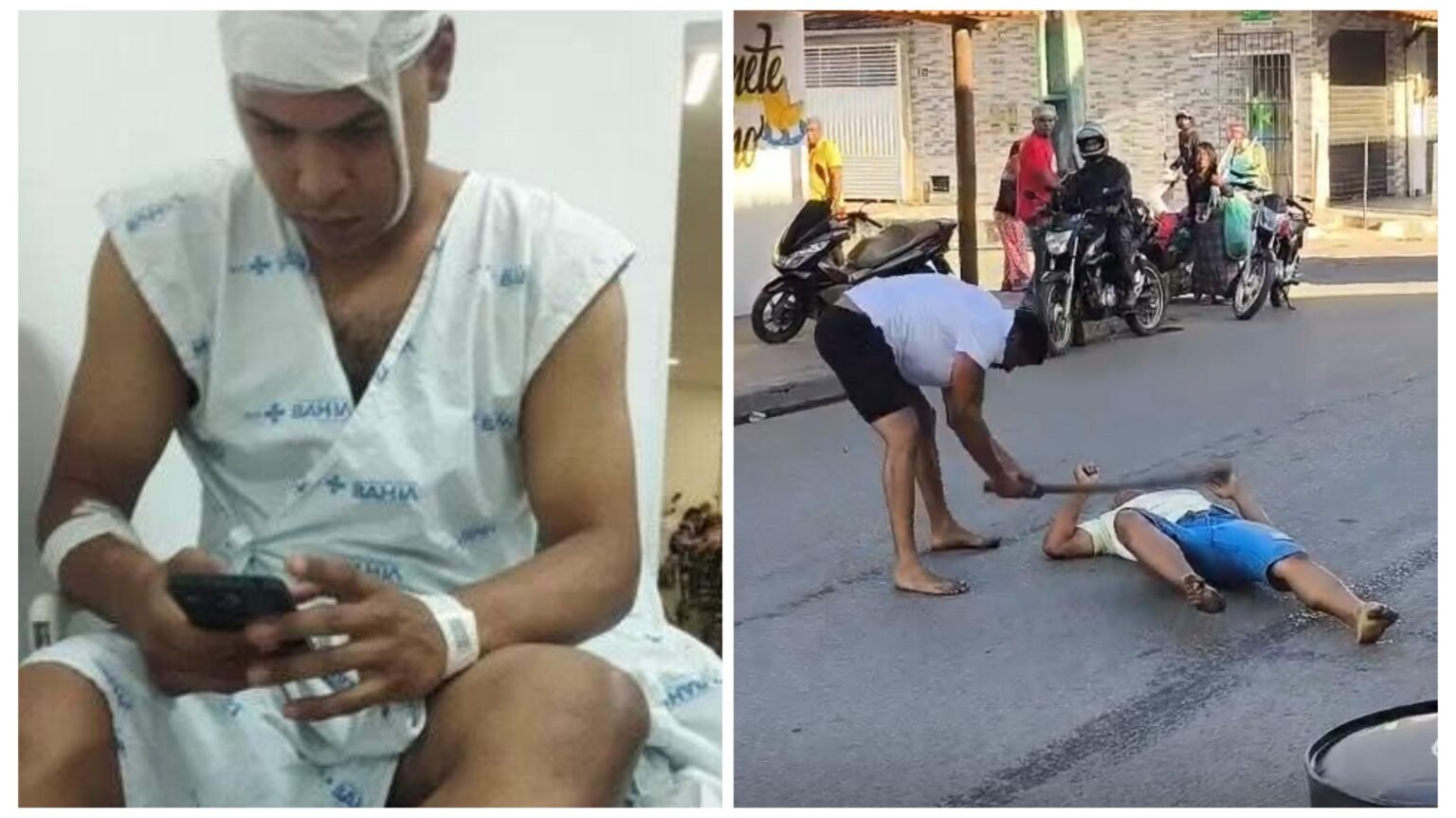 Homem é agredido com golpes de porrete após briga em Feira de Santana (VÍDEO) GridArt 20260608 122643379