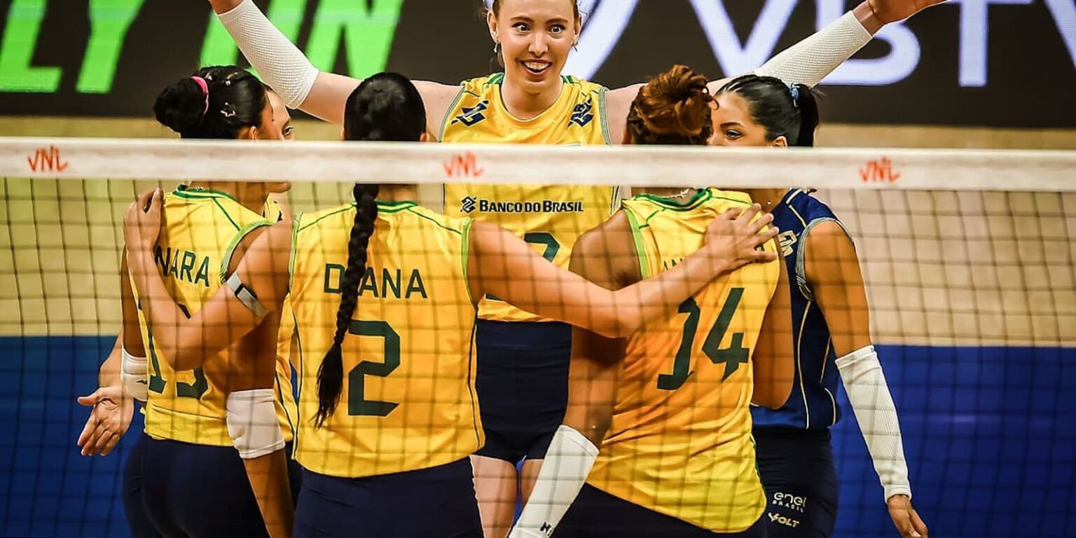 brasil 3 a 1 holanda liga das nacoes volei fem