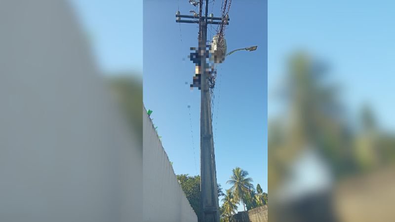 HOMEM MORRE PENDURADO EM POSTE APÓS TENTAR FURTAR CABOS DE ENERGIA EM SALVADOR (VÍDEO) pagina grande bnews