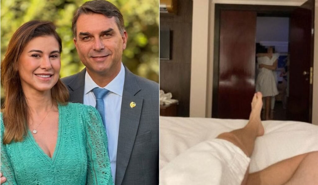 Fotos de orgias foram enviadas à mulher de Flávio Bolsonaro por ex-sócio; prints expõem conversas flavio fernanda bolsonaro foto encontro divulgada platobrjpg