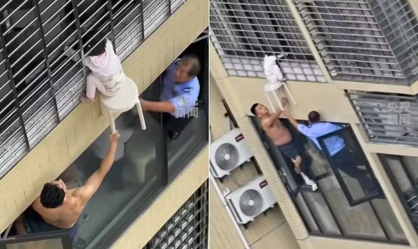 Menina fica presa pela cabeça no 12º andar e vizinhos fazem resgate desesperado para evitar queda menina ficou pendurada presa pela cabeca 3456140 article